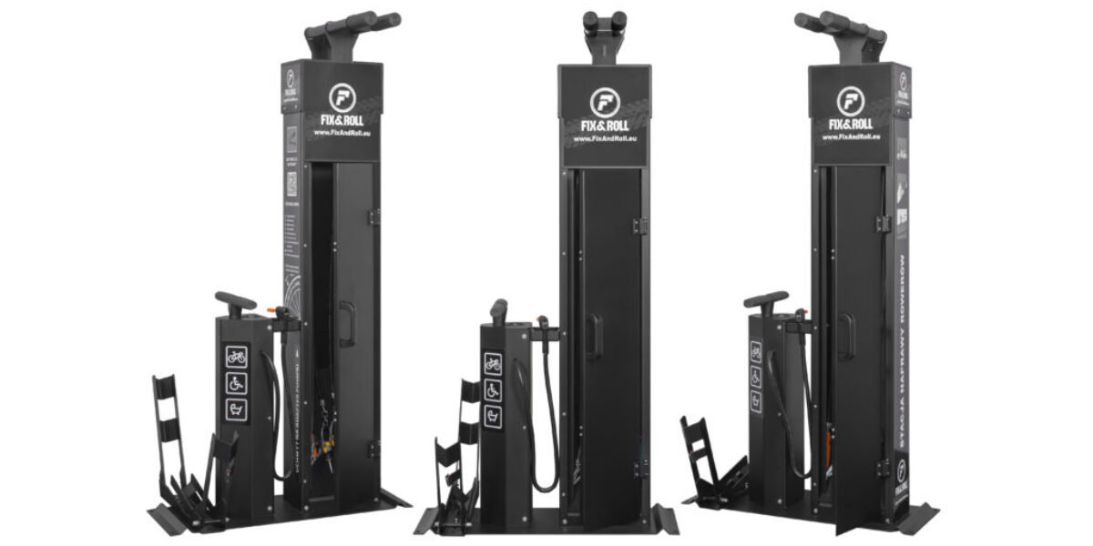 Stacja naprawy rowerów Fix And Roll Plus z drzwiczkami Black (2)